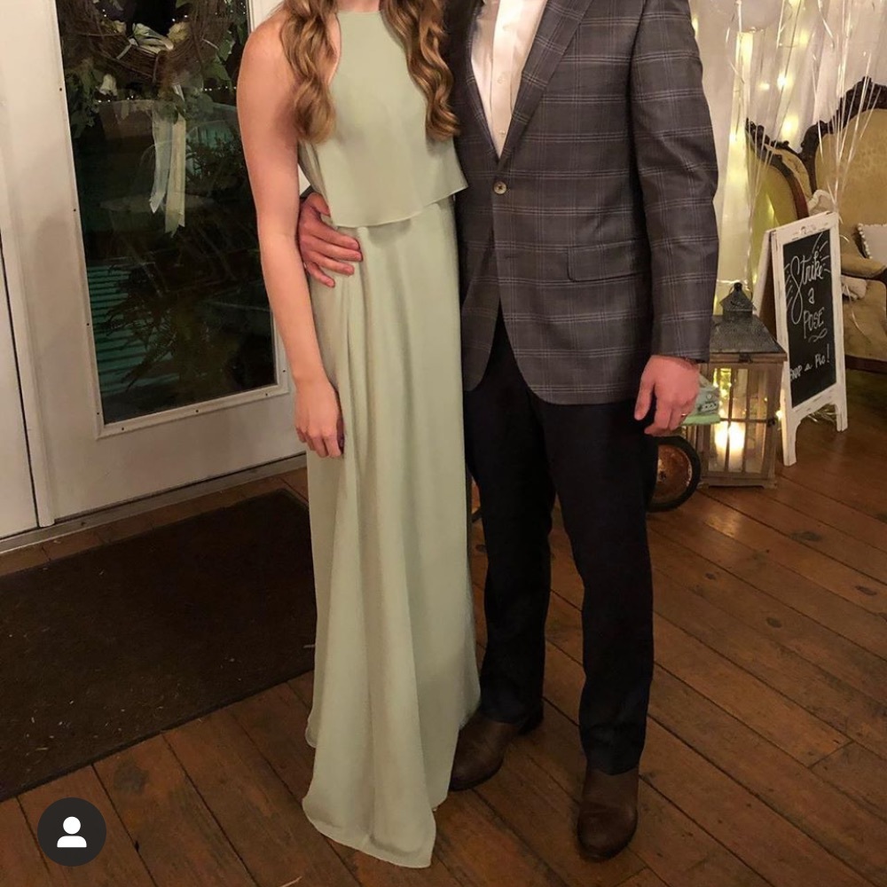 Azazie Rosella Dusty Sage Bridesmaids Dress